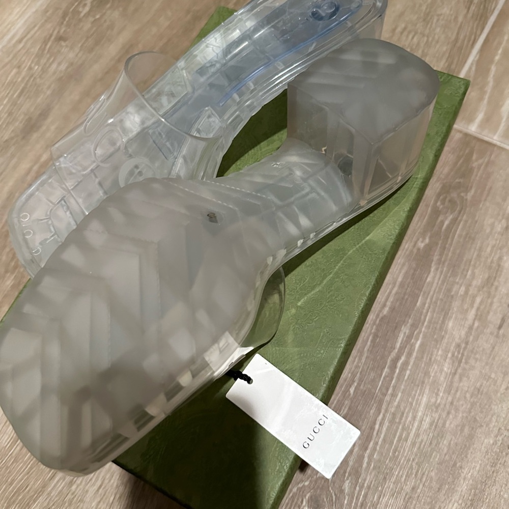 Transparent Women's Slip-On Heels - Picture 2 of 5